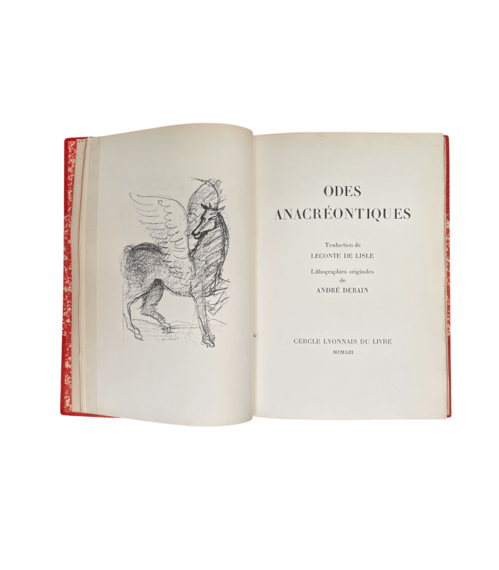 ANACREON. Odes anacréontiques. Lithographies originales d'André Derain. Reliure de Charles Septier.