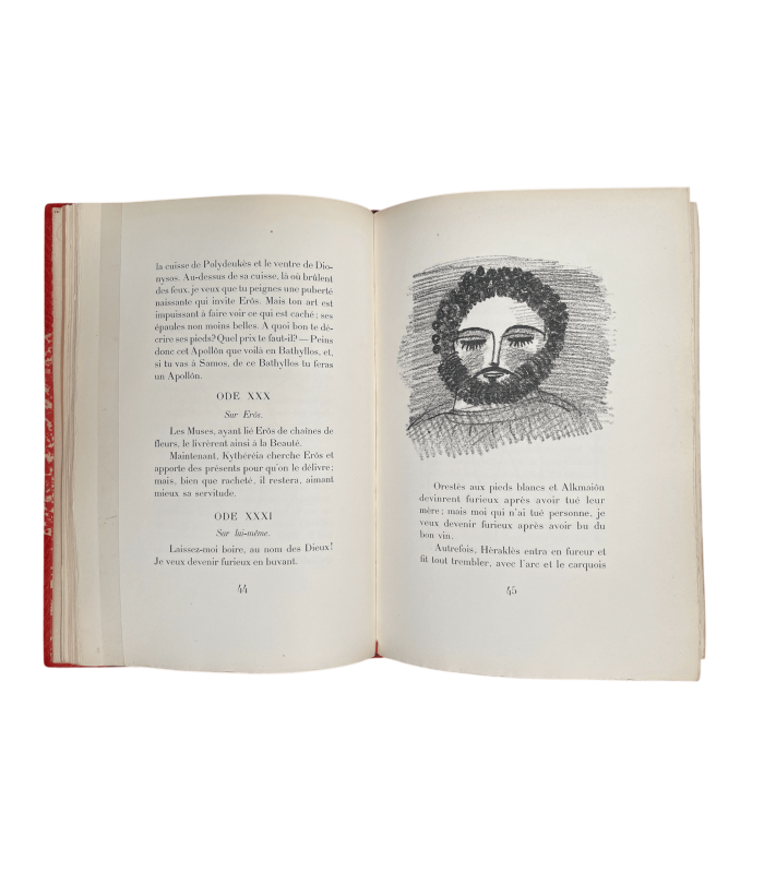 ANACREON. Odes anacréontiques. Lithographies originales d'André Derain. Reliure de Charles Septier.