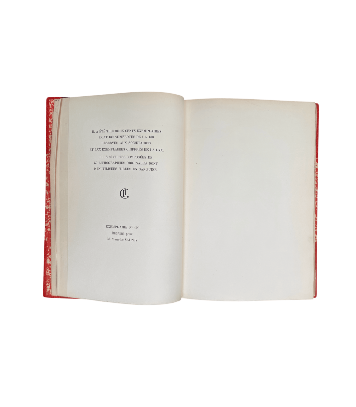 ANACREON. Odes anacréontiques. Lithographies originales d'André Derain. Reliure de Charles Septier.