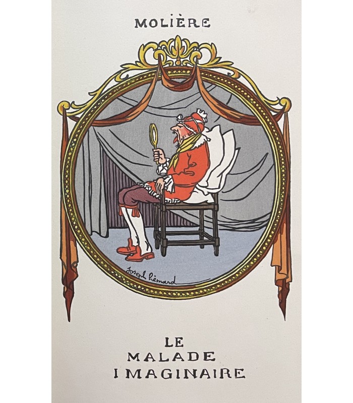 MOLIERE. Le Malade imaginaire. Illustrations de Hémard. Reliure de Legrain et Kieffer. Exemplaire sur Japon avec envoi.